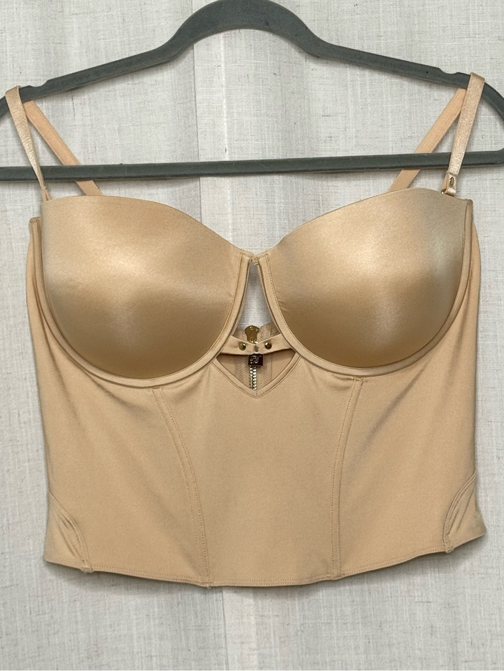 Honey Birdette Everyday Smooth Bustier Toasted Almond Strapless Bra 38H NWT